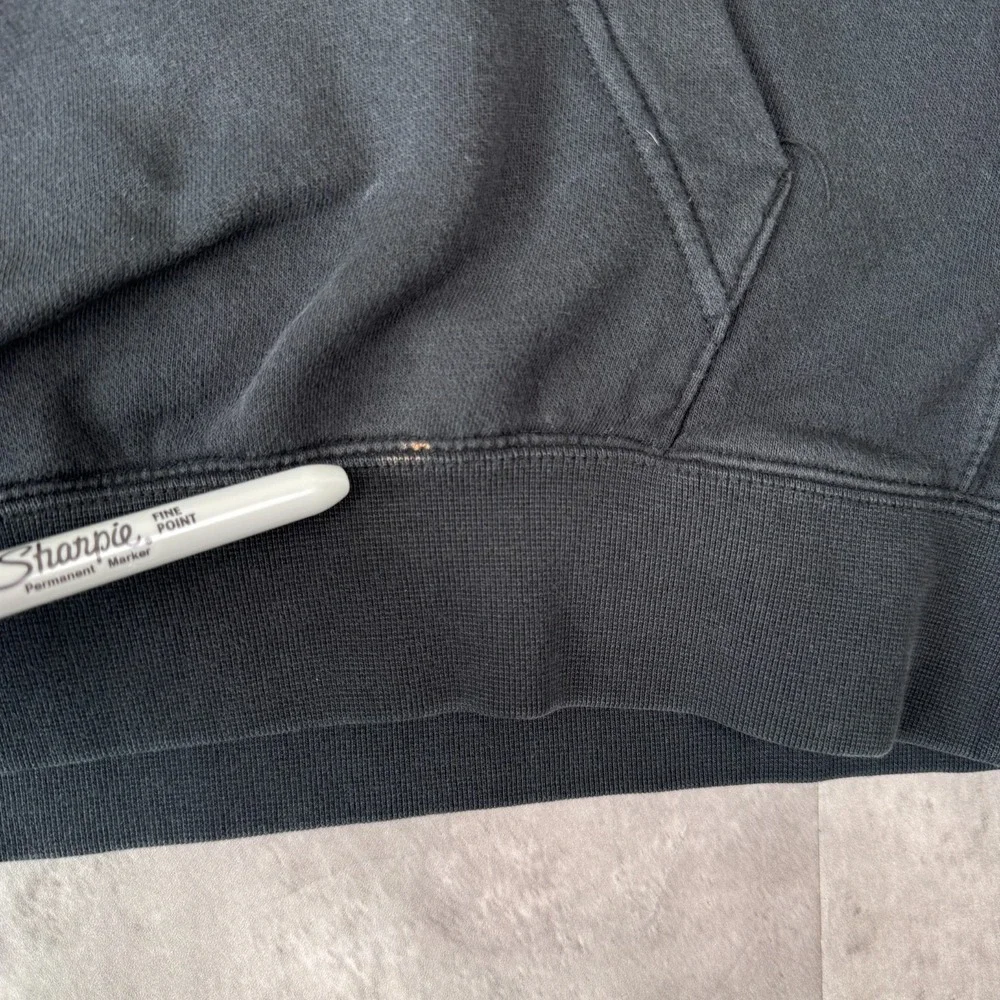 Nike Swoosh Hoodie Mens Large Black Embroidered Logo Sweatshirt Grunge Y2K
